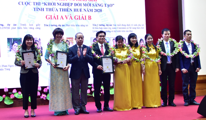 Trao giải cuộc thi Khởi nghiệp Đổi mới Sáng tạo tỉnh Thừa Thiên Huế năm 2020